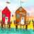 Watercolor Beach Bungalows Jigsaw Puzzle