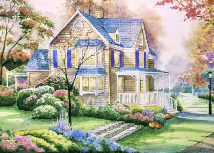 Watercolor House Jigsaw Puzzle
