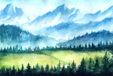 Watercolor Mountains