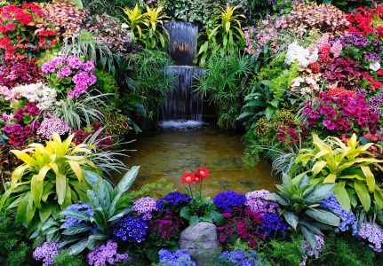 Waterfall Flowers Jigsaw Puzzle